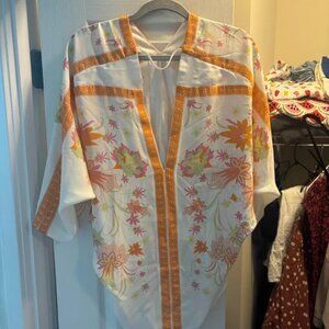 Rose + Olive Orange Flower Blouse
